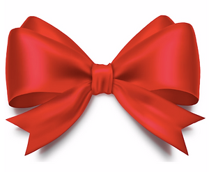 a red ribbon bow