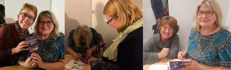 Pictures of the author signing books