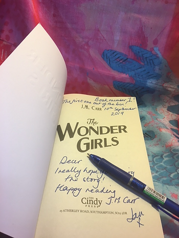 Title page of The Wonder Girls for the 'first book out of the box' winner dated 10th September 2019