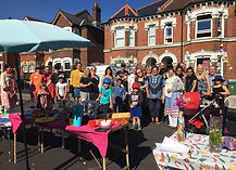 Photo of the the authors' neighbours taken at a street party for The Great Get Together in 2019 