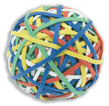 A rubber band ball